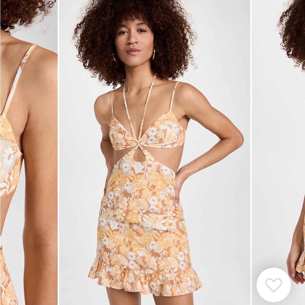 Cotton Linen Mini Dress in Floral Print